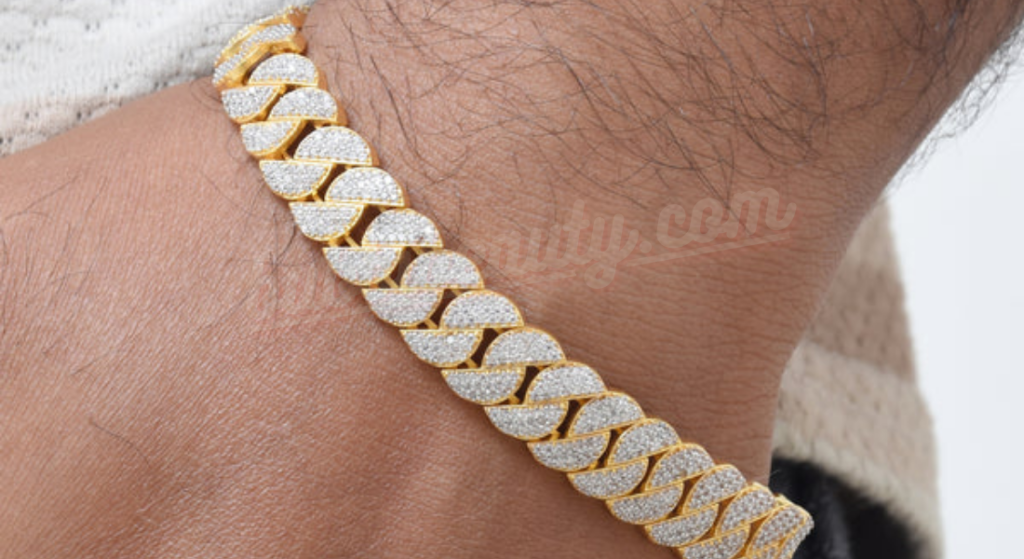 Diamond-Studded Bangle Bracelet